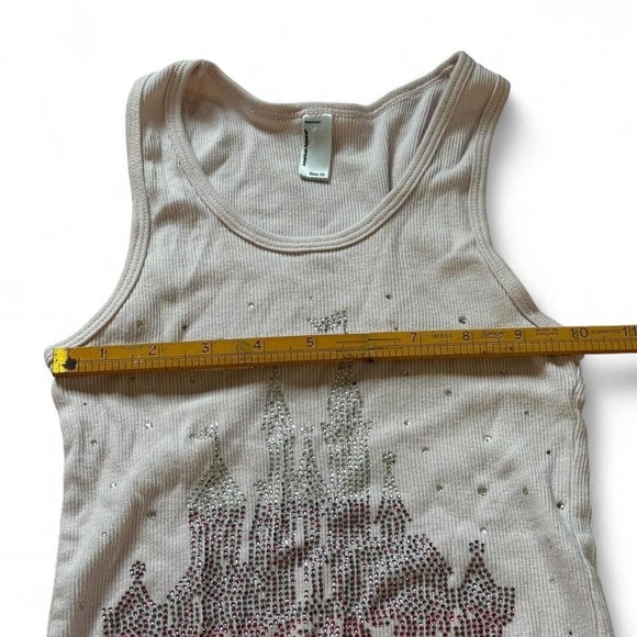 Y2K 2000s American Apparel Rhinestone pink castle tank top - Picture 6 of 6